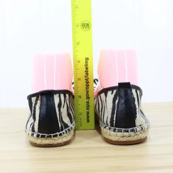 MICHAEL KORS Women's Black Zebra Print Espadrille Ballet Flats Shoes 8 - Picture 7 of 9